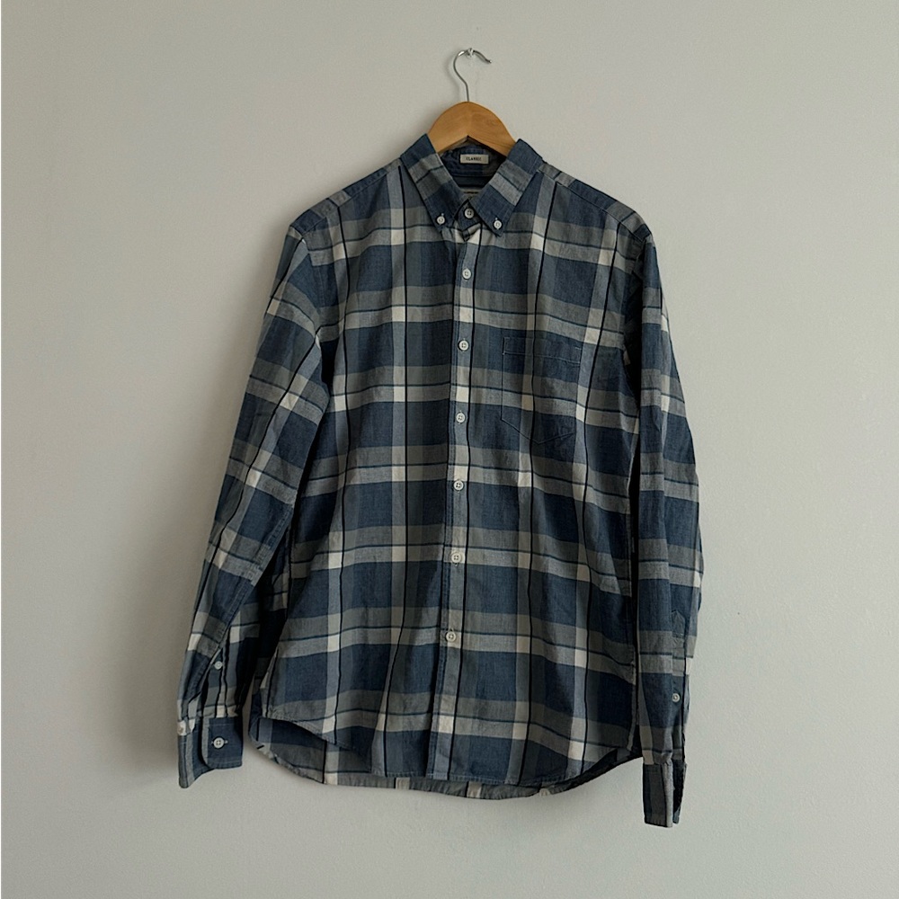 J Crew Classic Plaid Cotton Button Down Shirt